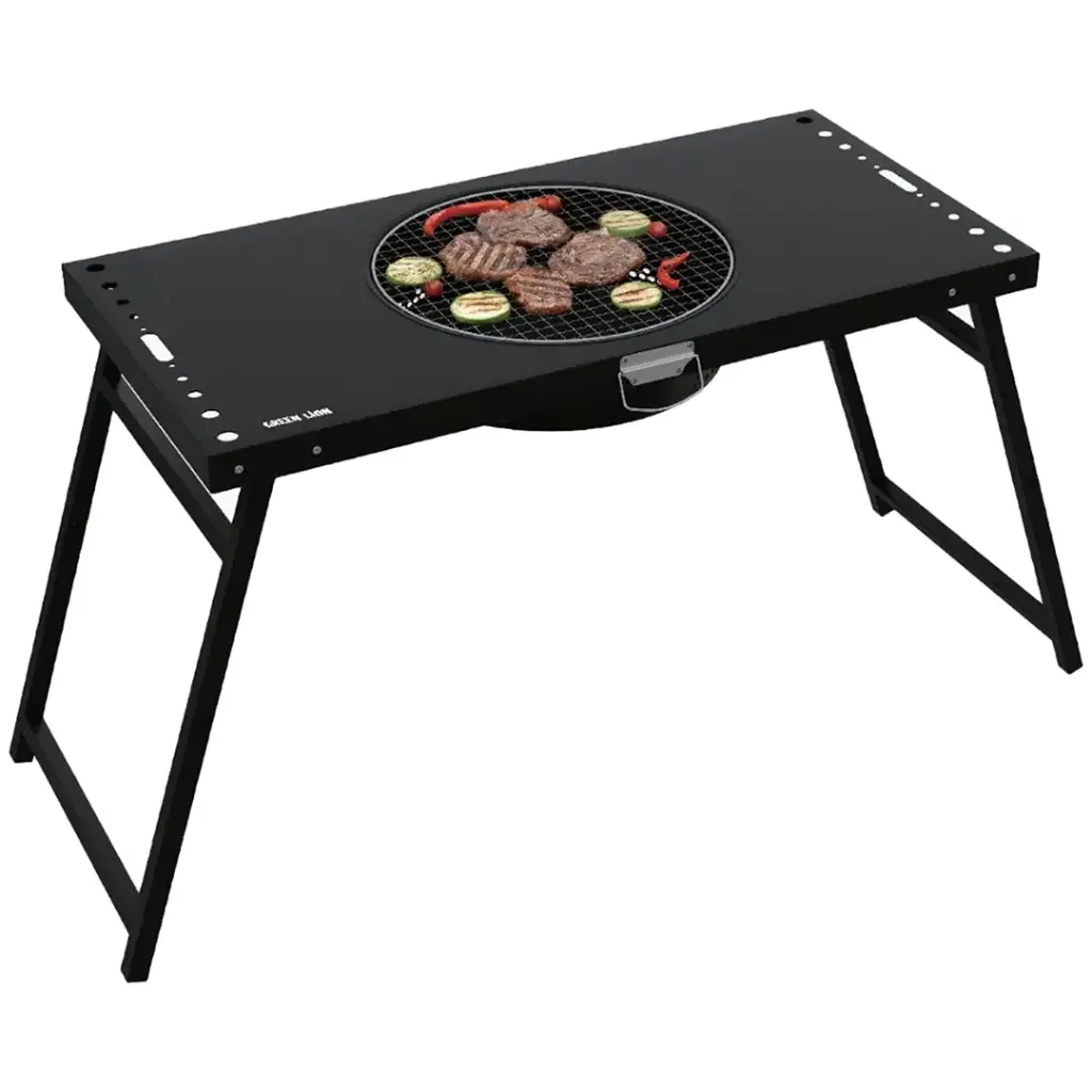 Green Lion Portable BBQ Camping Table - Black