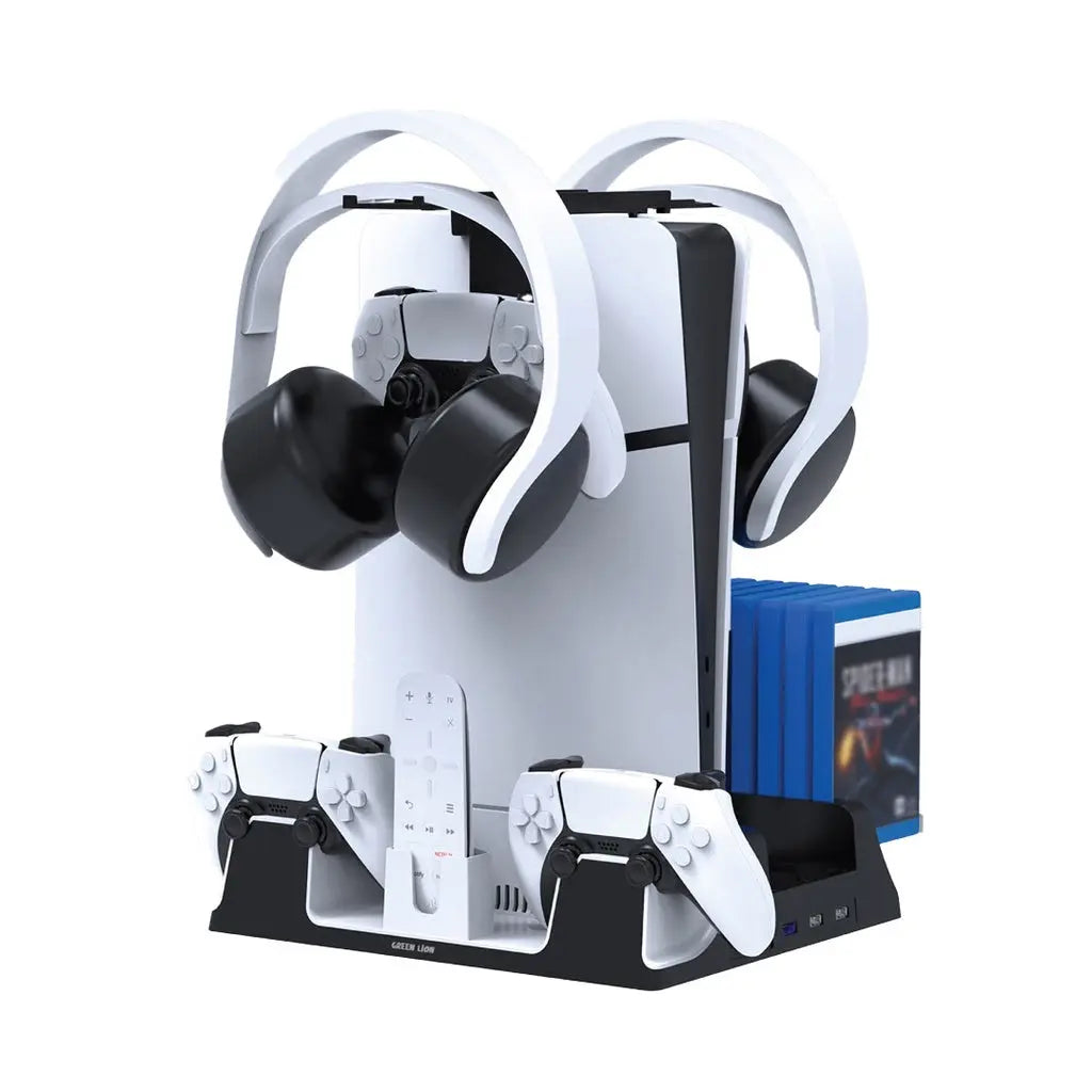 Green Lion PS5 Cooling Stand Charging Station - White Green Lion PS5 Cooling Stand Charging Station - White