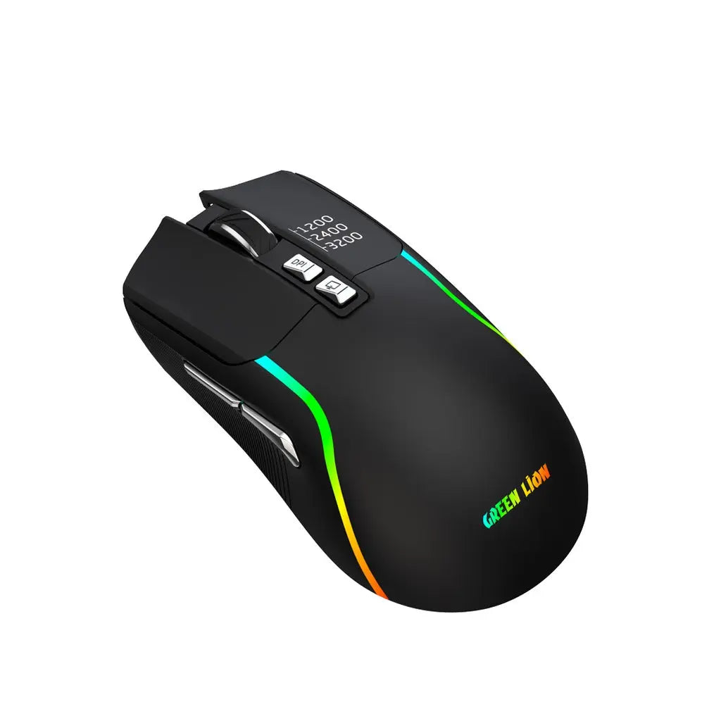Green Lion Rechargeable Gaming Mouse - Black Green Lion Rechargeable Gaming Mouse - Black
