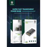 Green Lion Super Fast Transparent Power Bank 20000 mAh ( QC 22.5W + PD 20W ) - Black