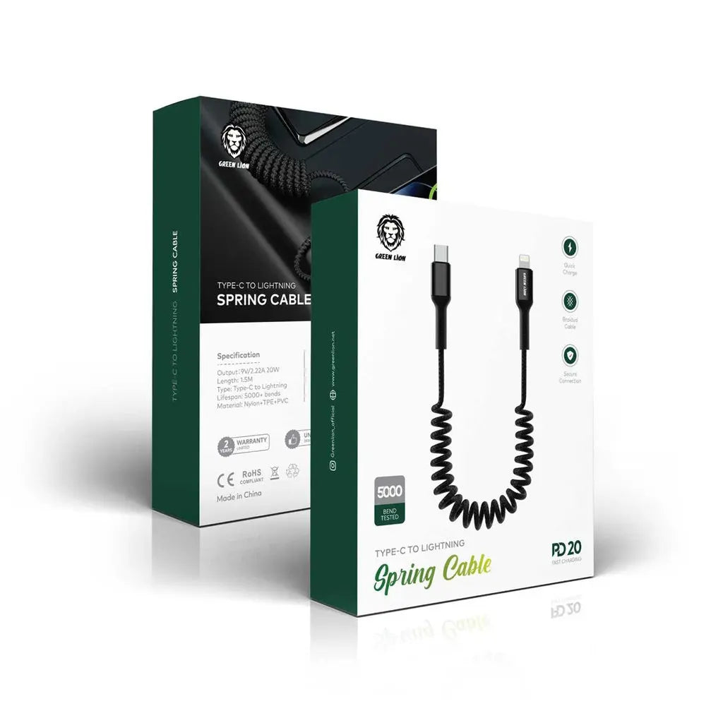 Green Lion Spring Cable Type-C to Lightning 1.5M PD 20W Green Lion Spring Cable Type-C to Lightning 1.5M PD 20W