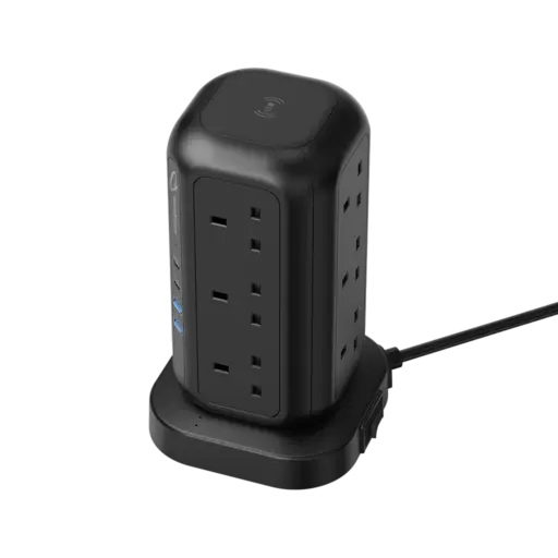 Goaltage EXT01 PowerStrip Tower 3250W GaN Extension with Safety Protection and Wireless Fast-Charge Functionality Goaltage EXT01 PowerStrip Tower 3250W GaN Extension with Safety Protection and Wireless Fast-Charge Functionality