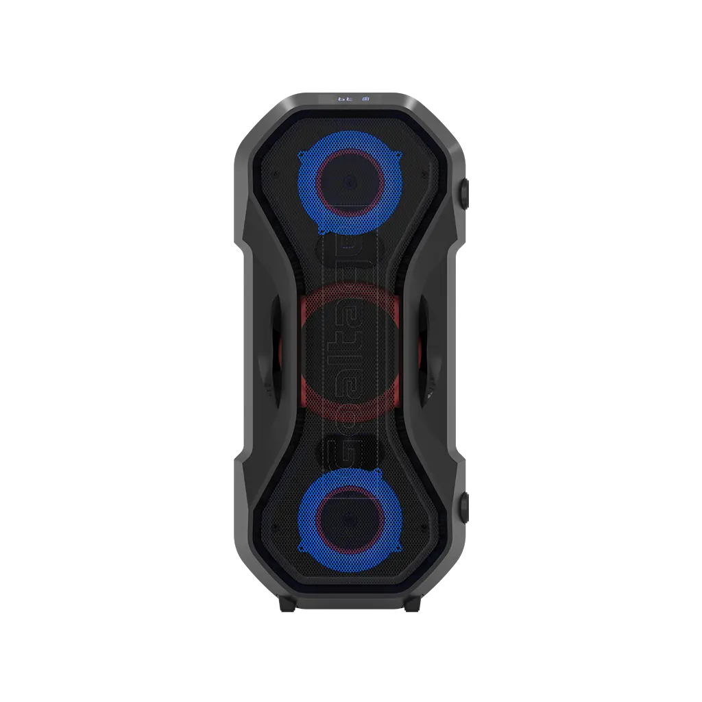 Goaltage SP15 BassFusion Party Speaker including Wireless Microphone, Multiple Connections, RGB Lights,TWS Functionality and Splash Proof Design Goaltage SP15 BassFusion Party Speaker including Wireless Microphone, Multiple Connections, RGB Lights,TWS Functionality and Splash Proof Design