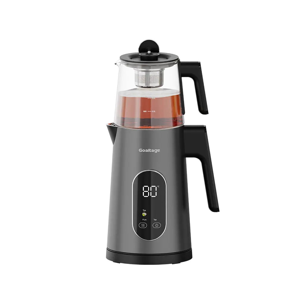 Goaltage TM01 BrewMaster Tea Maker with Temperature Presets, Smart Touch Display, Glass Pot, Stylish Design and Rapid Boiling Functionality Goaltage TM01 BrewMaster Tea Maker with Temperature Presets, Smart Touch Display, Glass Pot, Stylish Design and Rapid Boiling Functionality