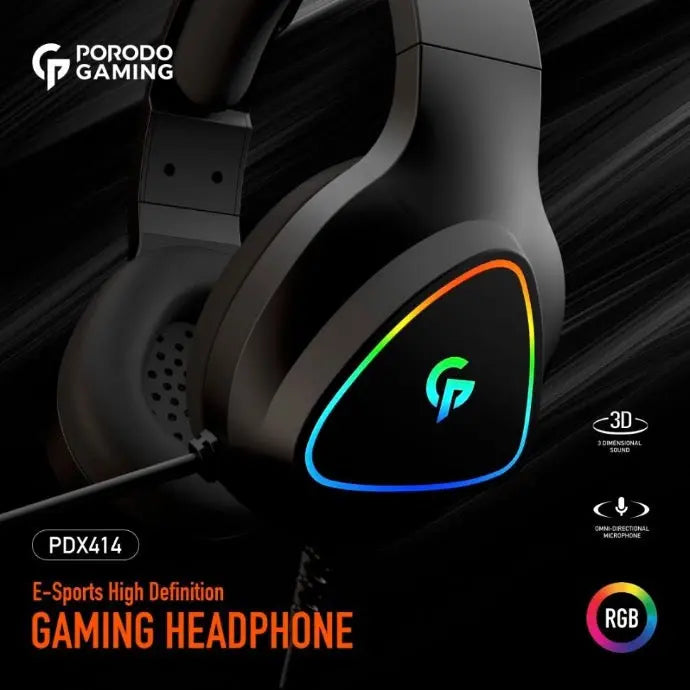 Gaming Headphone HD Sound with RGB - Black Gaming Headphone HD Sound with RGB - Black