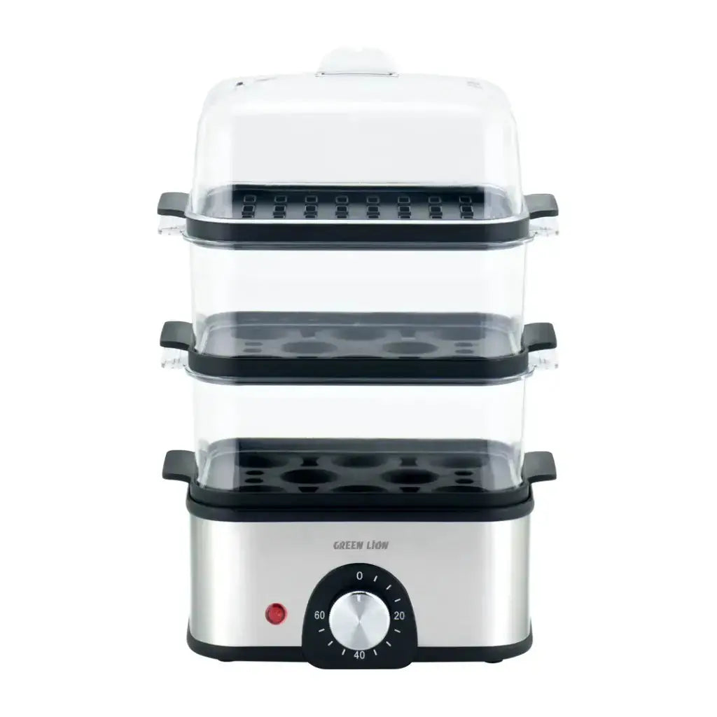 Green Lion 3-Tier Egg Cooker | Vegetable Steamer 500W - Gray Green Lion 3-Tier Egg Cooker | Vegetable Steamer 500W - Gray