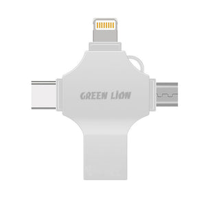 فلاشة USB 4 في 1 من Green Lion بسعة 256 جيجابايت