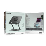 Green Lion Adjustable Laptop Stand with Cooling Fan - Black