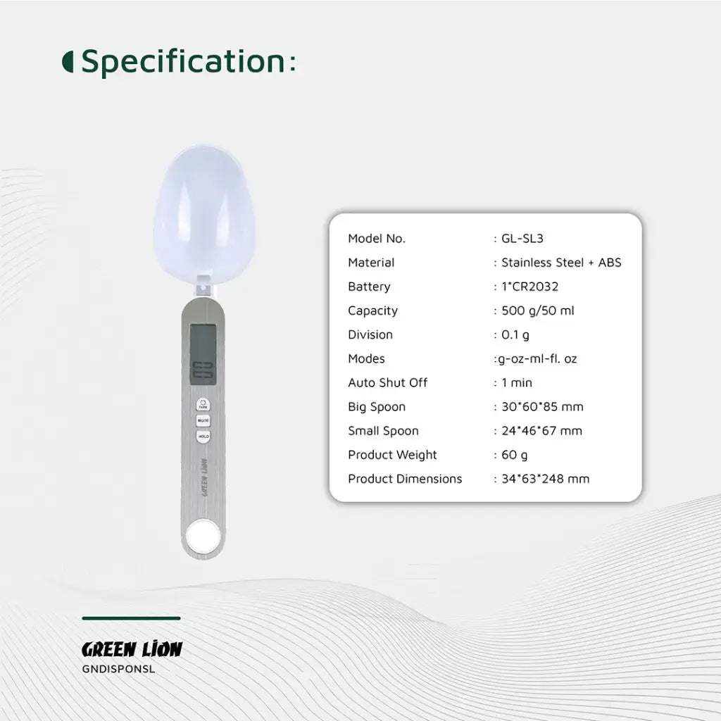 Green Lion Digital Spoon Scale - Silver Green Lion Digital Spoon Scale - Silver