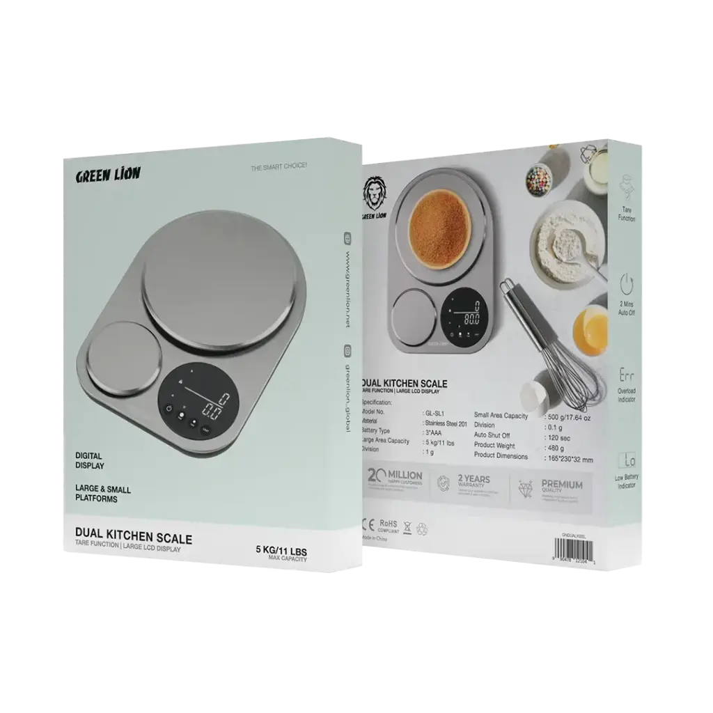 Green Lion Dual Kitchen Scale - Silver Green Lion Dual Kitchen Scale - Silver