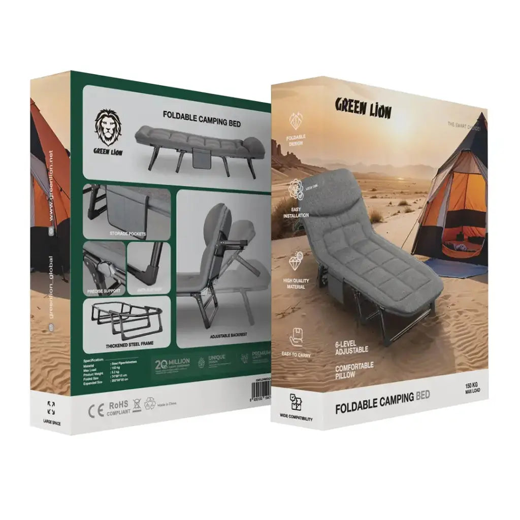 Green Lion Foldable Camping Bed - Gray Green Lion Foldable Camping Bed - Gray