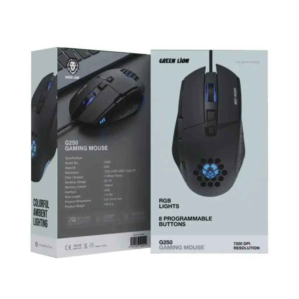 Green Lion G250 Gaming Mouse - Black Green Lion G250 Gaming Mouse - Black
