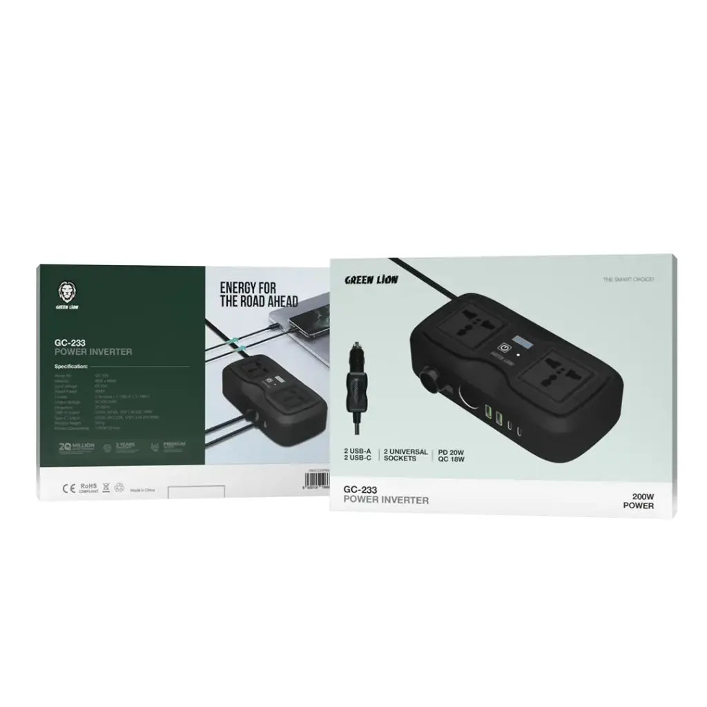 Green Lion GC-233 Power Inverter - Black