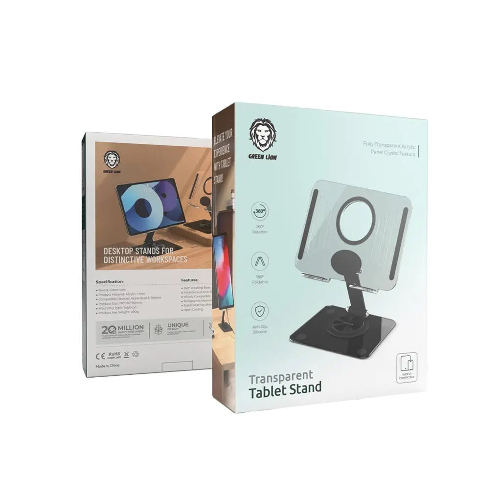 Green Lion Transparent Tablet Stand - Black Green Lion Transparent Tablet Stand - Black