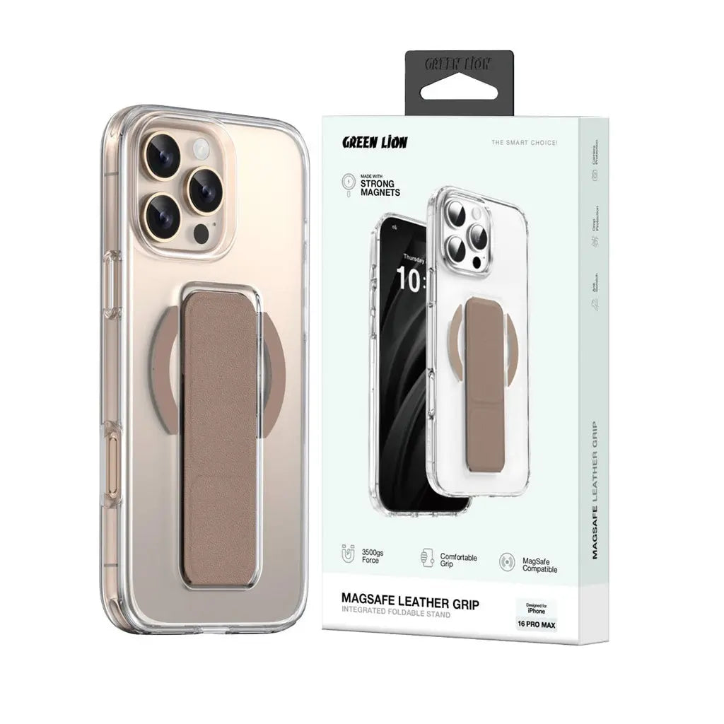 Green Lion MagSafe Leather Grip for iPhone 16 Pro (gold) Green Lion MagSafe Leather Grip for iPhone 16 Pro (gold)