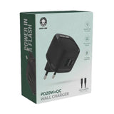 Green Lion PD20W+QC Wall Charger With USB-C To Lightning Cable - Black