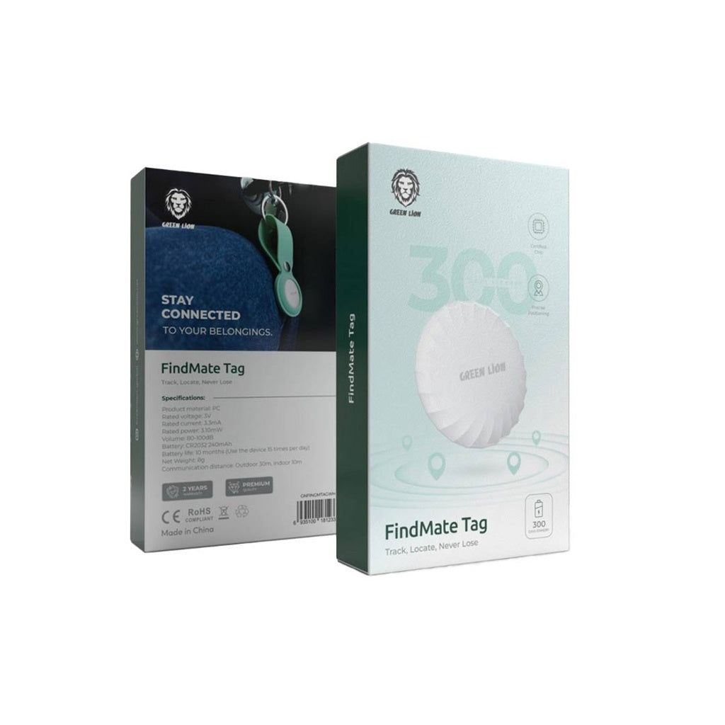 Green Lion FindMate Tag - White