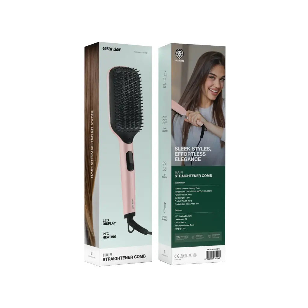 Green Lion Straightener Comb - Black