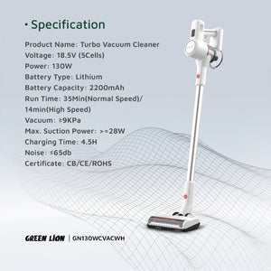 Green Lion Turbo Vacuum Cleaner - White