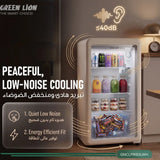 Green Lion 83L Mini Refrigerator White Glass Door