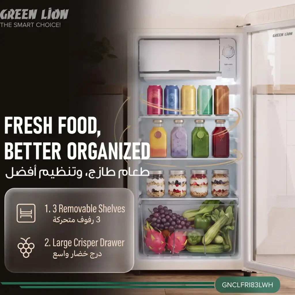 Green Lion Classic Mini Fridge with Freezer Compartment Qatar