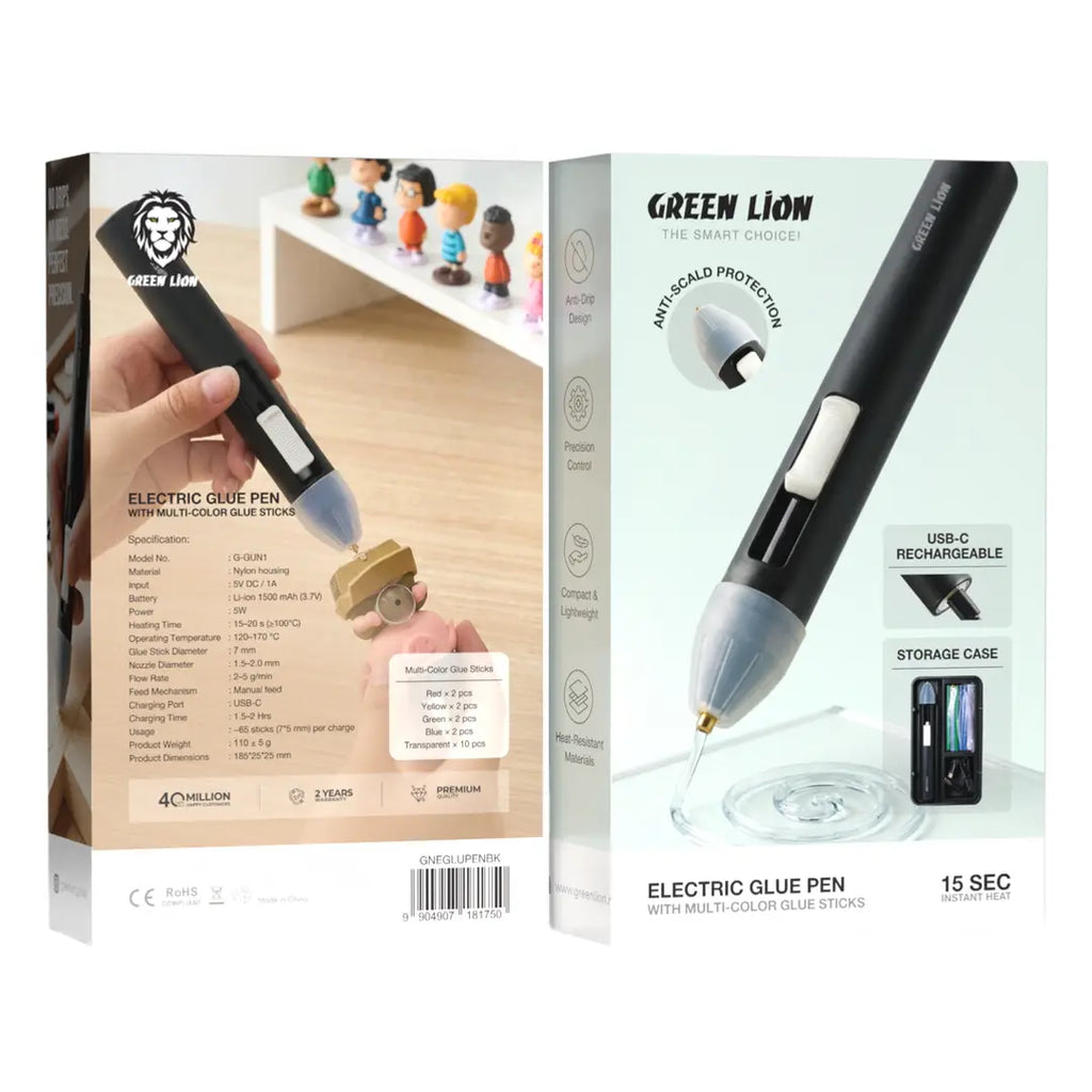 Green Lion Electric Glue Pen with Colored Glue Sticks