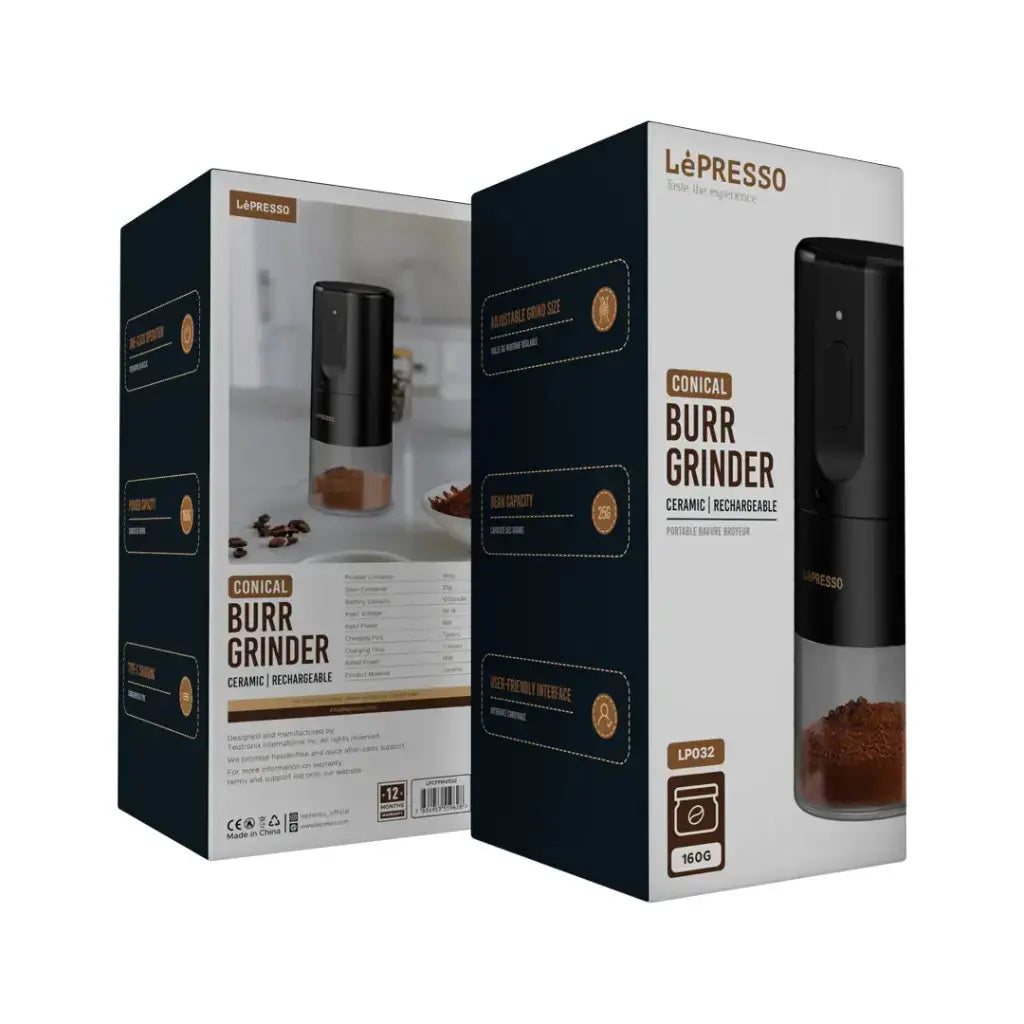 LePresso Portable Coffee Conical Grinder Espresso Machine - Black LePresso Portable Coffee Conical Grinder Espresso Machine - Black