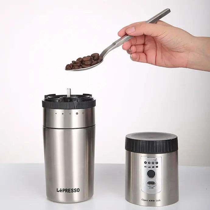 LePresso Portable Mug Burr Grinder Coffee Maker