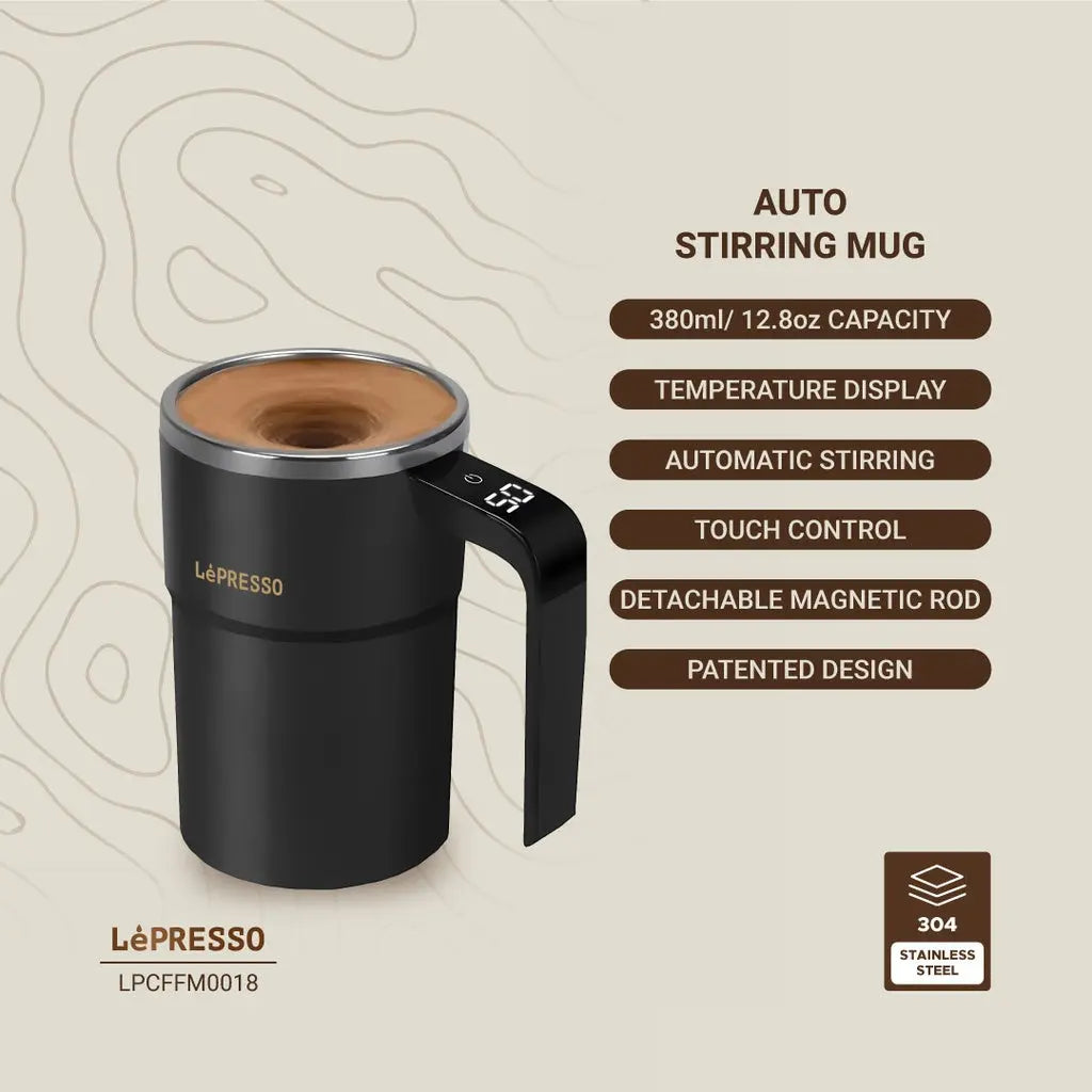 LePresso Stirmagic Auto Stirring Mug - Black LePresso Stirmagic Auto Stirring Mug - Black