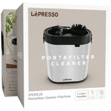 LePresso Sterilix Portafilter Cleaner Silver Front View