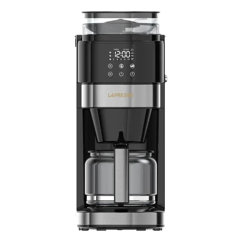 Lepresso Coffee Brewer With Bean Grinder - Black Lepresso Coffee Brewer With Bean Grinder - Black