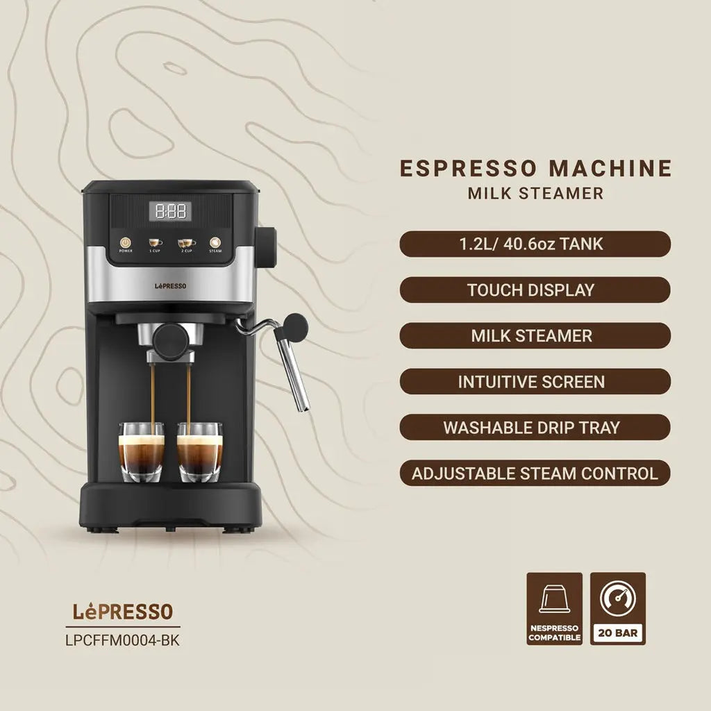 Lepresso Suprema Espresso Machine - Black Lepresso Suprema Espresso Machine - Black