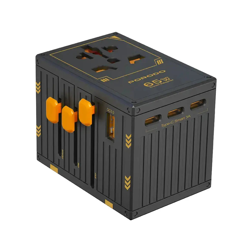Porodo GaN 5-Port Travel Block Universal Charger Porodo GaN 5-Port Travel Block Universal Charger