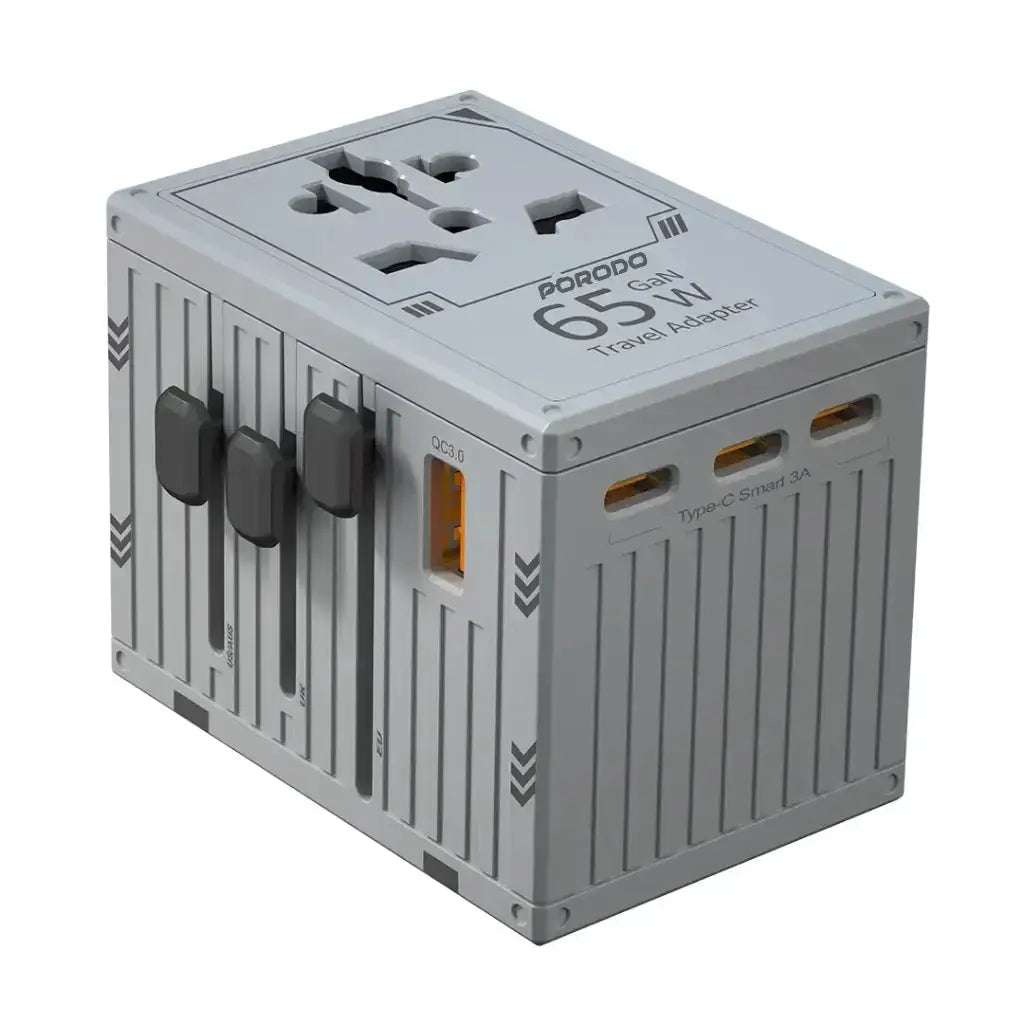 Porodo GaN 5-Port Travel Block Universal Charger Porodo GaN 5-Port Travel Block Universal Charger