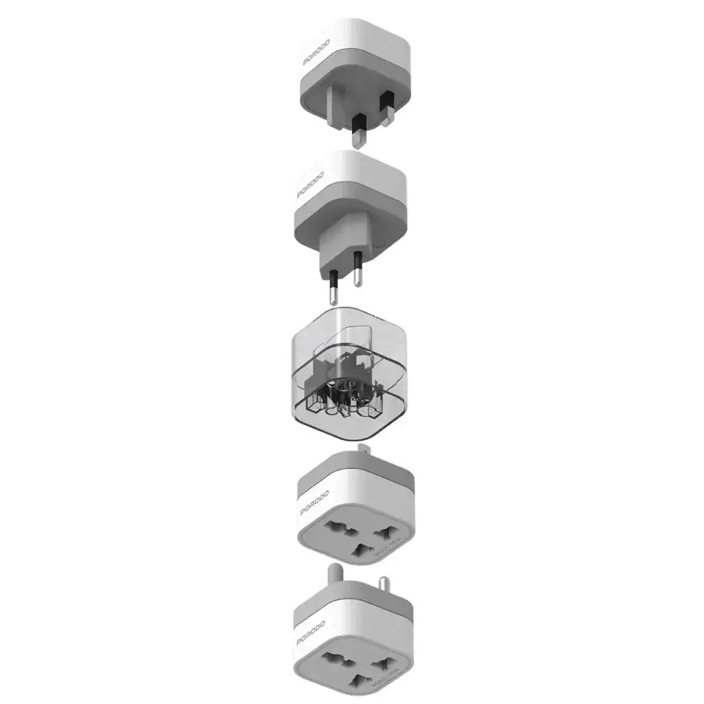 Porodo 150+ Countries Universal AC Adapters - White Porodo 150+ Countries Universal AC Adapters - White