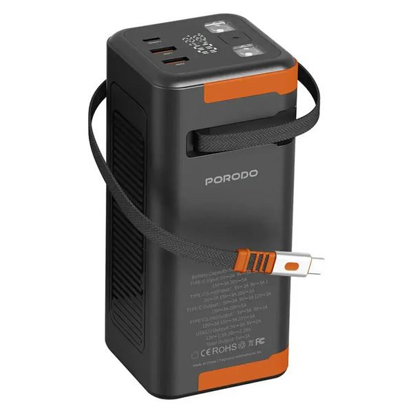 Porodo Power Boost 50000mAh Power Bank PD 20W - Black buy in qatar ...