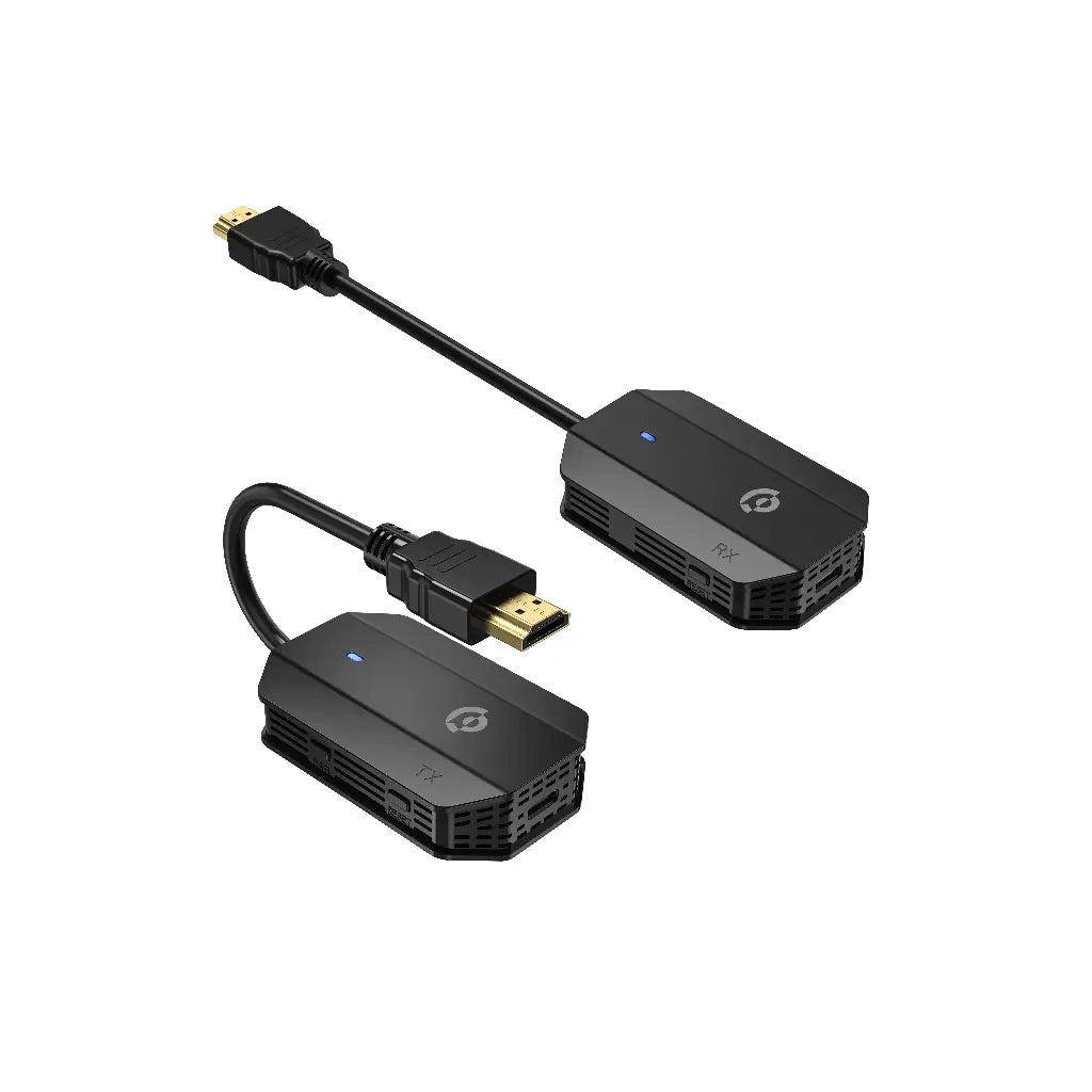 Powerology Wireless HDMI Mirroring Adaptor Pair with USB-C Cable Full HD 1080P - Black Powerology Wireless HDMI Mirroring Adaptor Pair with USB-C Cable Full HD 1080P - Black