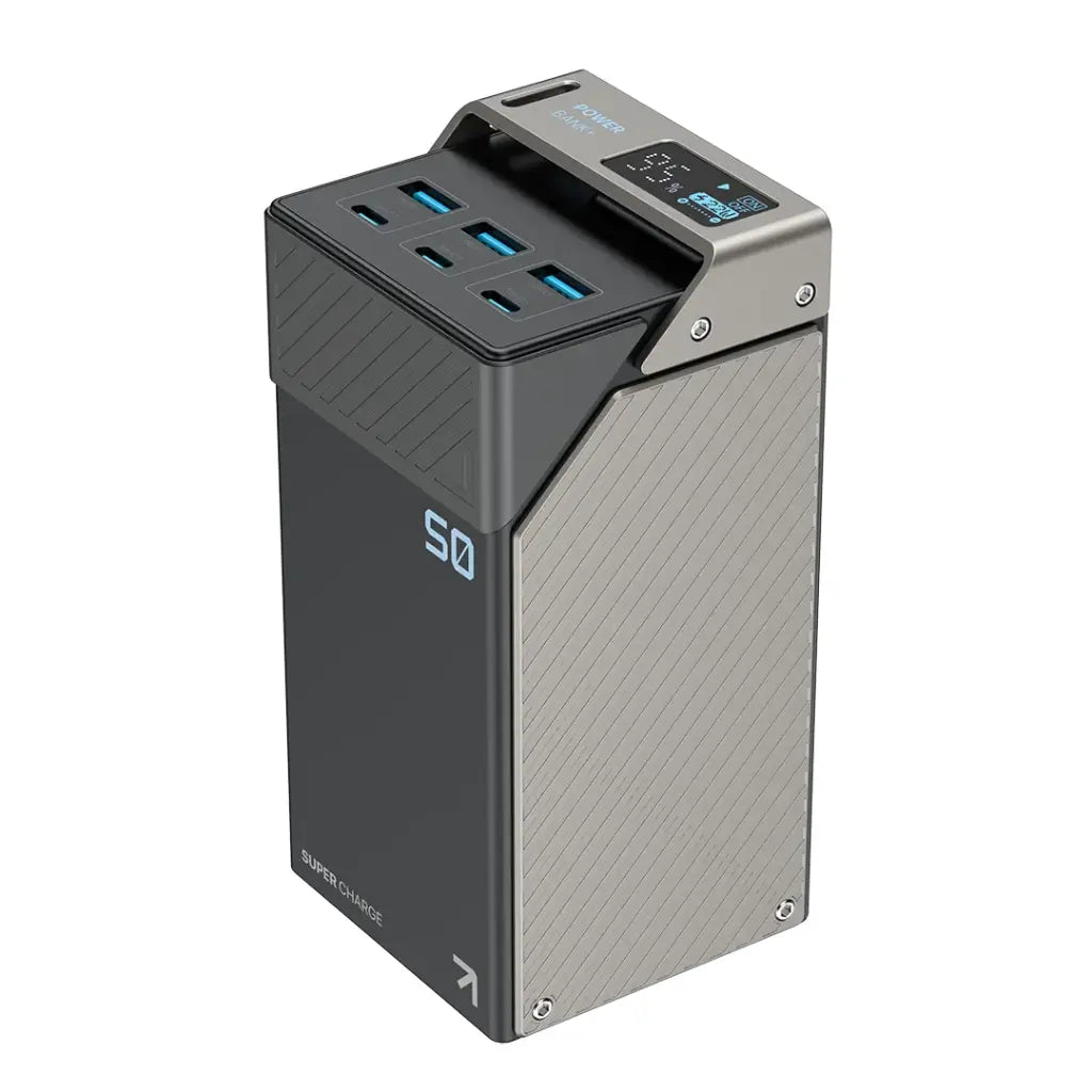 Powerology 50000mAh Power Bank 65W 3×PD Type-C and 3×USB-A - Black Powerology 50000mAh Power Bank 65W 3×PD Type-C and 3×USB-A - Black