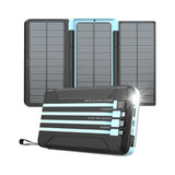 Powerology 16000mAh Solar Multi-Cable Power Bank - Black