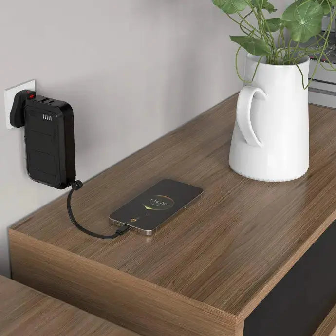 Porodo 10000mAh Wall Charger Power Bank - Black Porodo 10000mAh Wall Charger Power Bank - Black