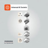 Porodo 150+ Countries Universal AC Adapters - White