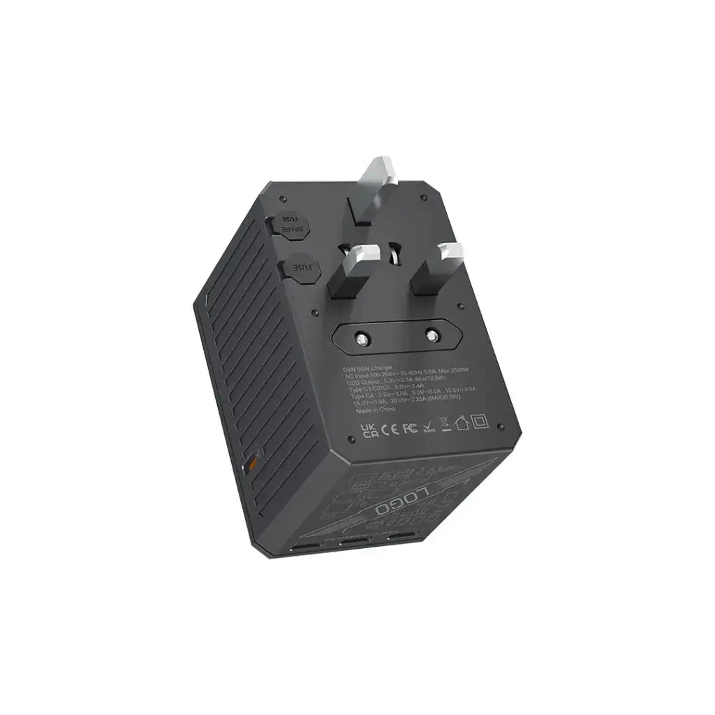 Porodo GaN 5-Port Travel Block Universal Charger Porodo GaN 5-Port Travel Block Universal Charger