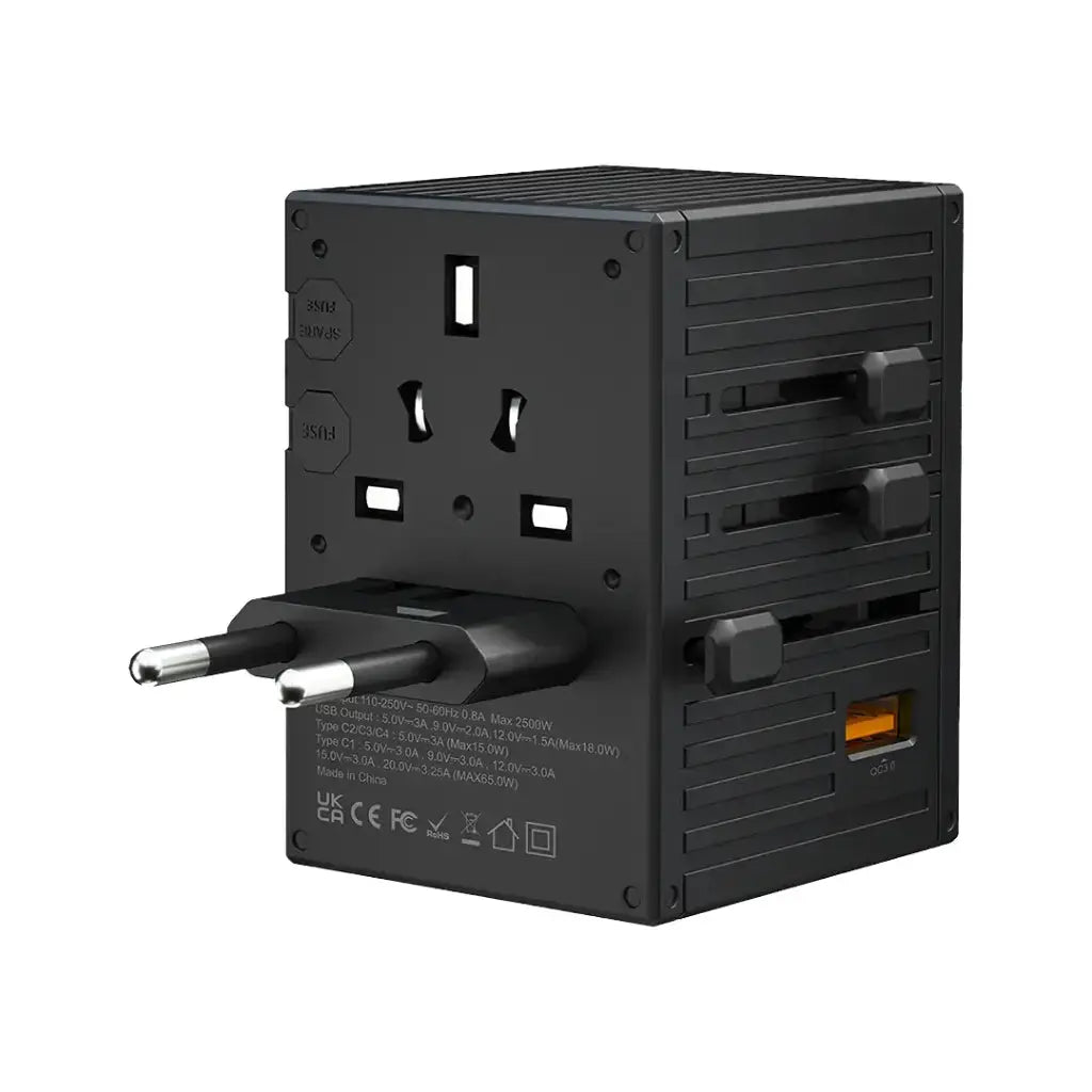 Porodo GaN 5-Port Travel Block Universal Charger Porodo GaN 5-Port Travel Block Universal Charger