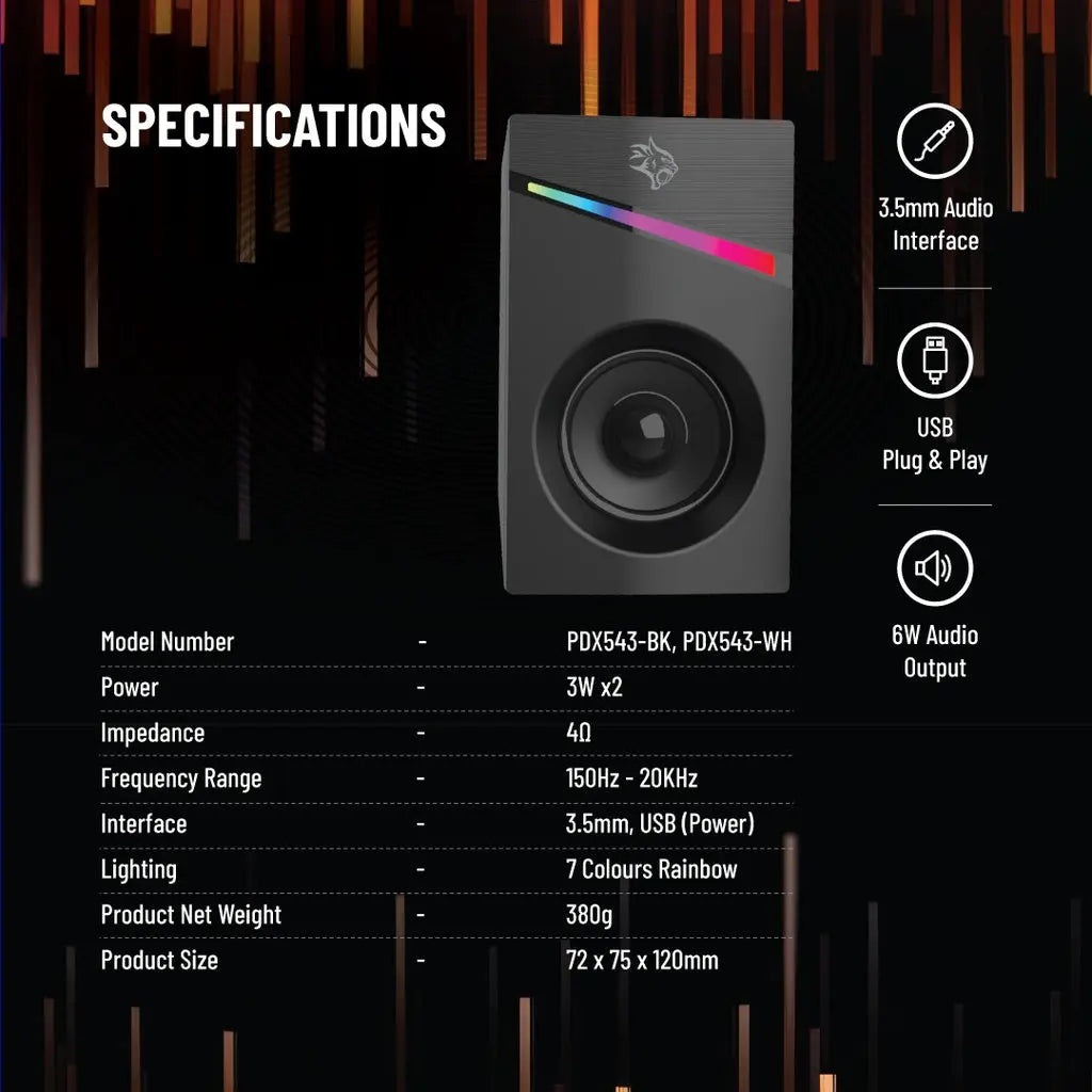 Porodo Gaming Stereo Speakers Volume Knob Control Porodo Gaming Stereo Speakers Volume Knob Control