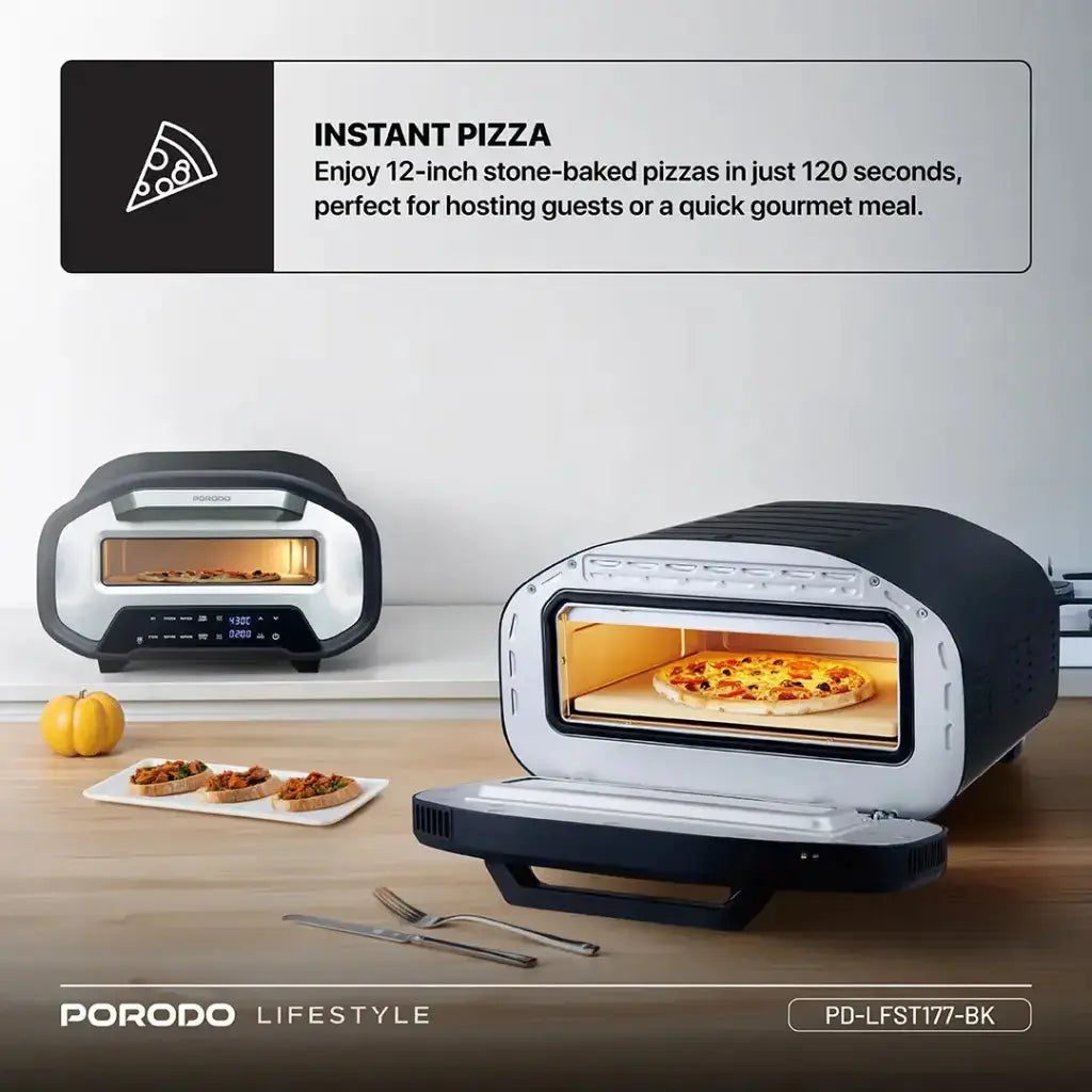 Porodo Lifestyle 12'' Indoor Electric Pizza Maker - Black Porodo Lifestyle 12'' Indoor Electric Pizza Maker - Black