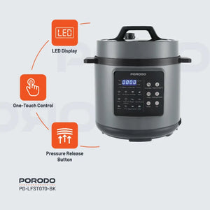 Porodo Lifestyle 1300W Multi-Cuisine Pressure Cooker - Black