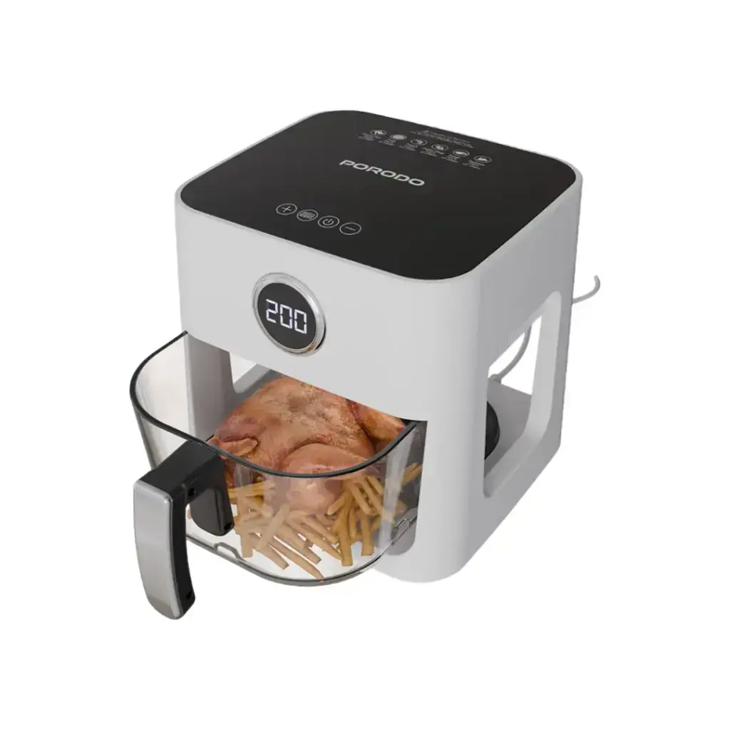 Porodo Lifestyle 5L Glass Pot Air Fryer - White Porodo Lifestyle 5L Glass Pot Air Fryer - White