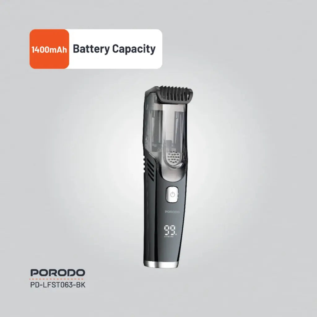 Porodo Lifestyle Air Suction Beard & Body Trimmer - Black