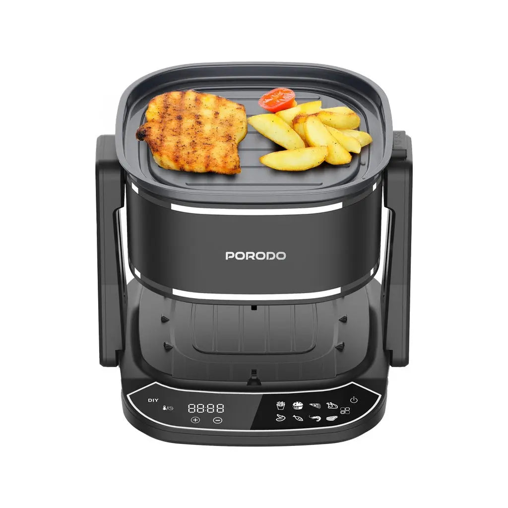 Porodo Lifestyle Dual Design Air Fryer & Grill - Black Porodo Lifestyle Dual Design Air Fryer & Grill - Black
