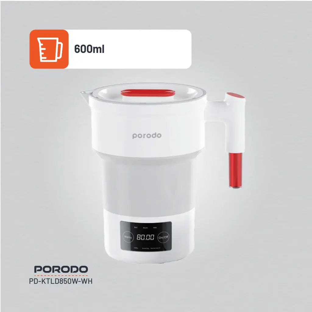Porodo Lifestyle Portable Folding Electric Kettle - White Porodo Lifestyle Portable Folding Electric Kettle - White